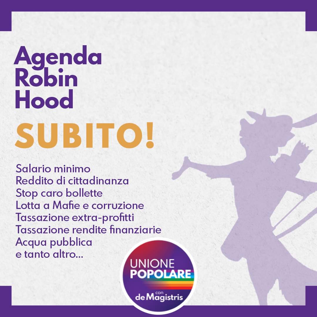 #agendaRobinHood #UnionePopolare