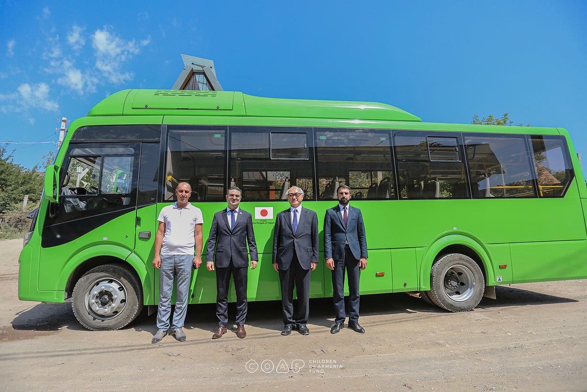 coafkids's tweet photo. Today the Embassy of Japan in Armenia and COAF celebrated the launch of a new bus service as part of the joint initiative aiming to improve public transportation in #Armenia’s Lori region. 

More in the thread👇🏼 https://t.co/0w2yr3m3Ci