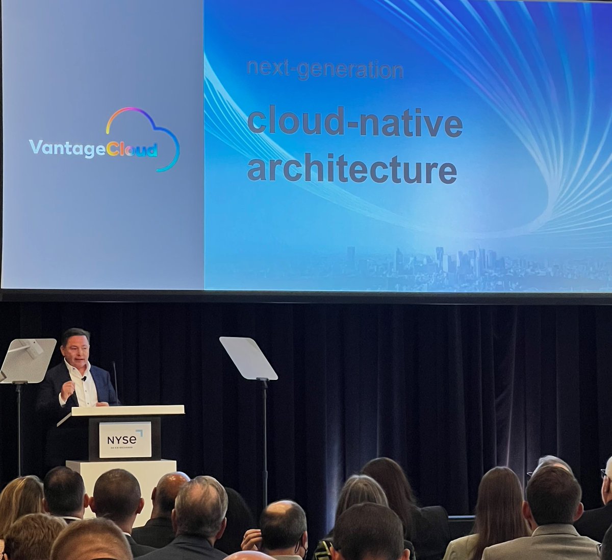 ec_corley's tweet photo. BIg Day. @Teradata CEO, @smcm_pro, announcing Teradata VantageCloud today. Thanks to @NYSE for hosting our launch of the VantageCloud: the complete cloud analytics and data platform. #teradatavantagecloud https://t.co/zb2kceMVER