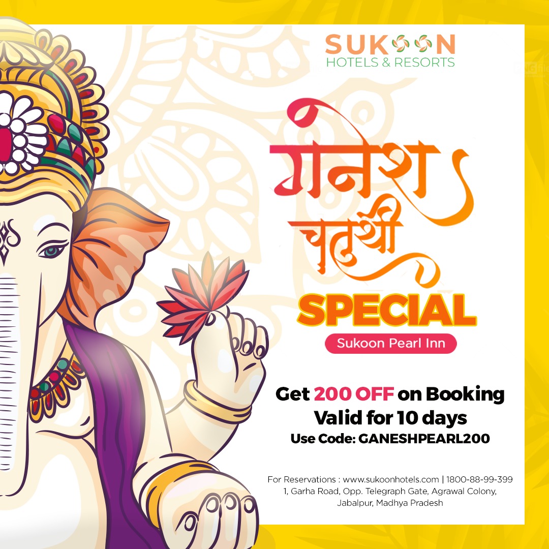 sukoonhotels's tweet photo. This Ganesh Chaturthi,  Sukoon Pearl Inn is offering ₹ 200 off on booking.
Hurry up!
Offer valid for next 10 days only.
#ganpatibappamorya #ganeshchaturthi #ganesha #offer #ganeshafestival  #vibecheck #litplace #foodshare #foodie #foodblog #weekendvibes #reservenow #bestambience https://t.co/ihvz4taWOn
