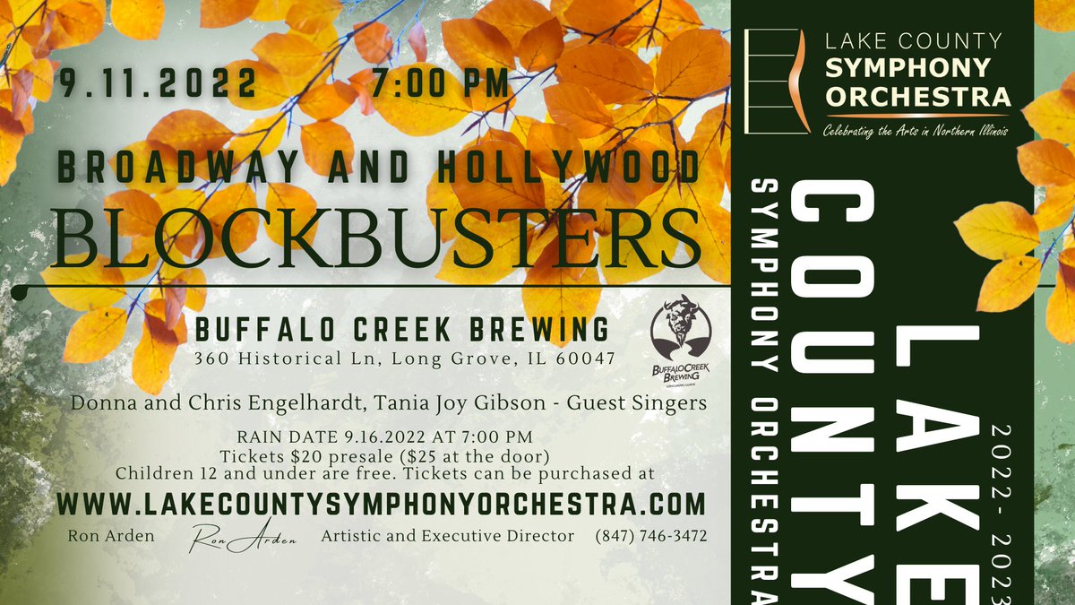 Save the date! The Lake County Symphony Orchestra returns to the BCB Biergarten on Sept. 11.