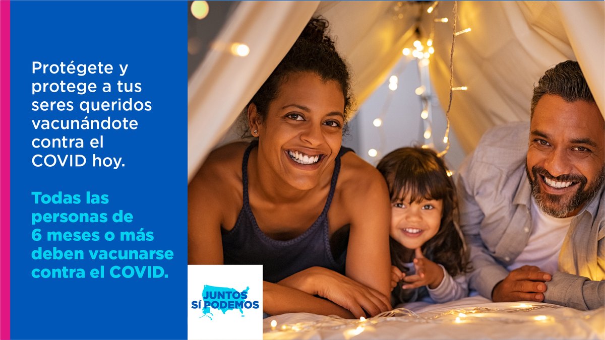 Ayuda a tu familia a vacunarse contra el COVID para que estén protegidos y tengan un futuro saludable. Encuentra vacunas cerca de ti en vacunas.gov. #JuntosSíPodemosUSA