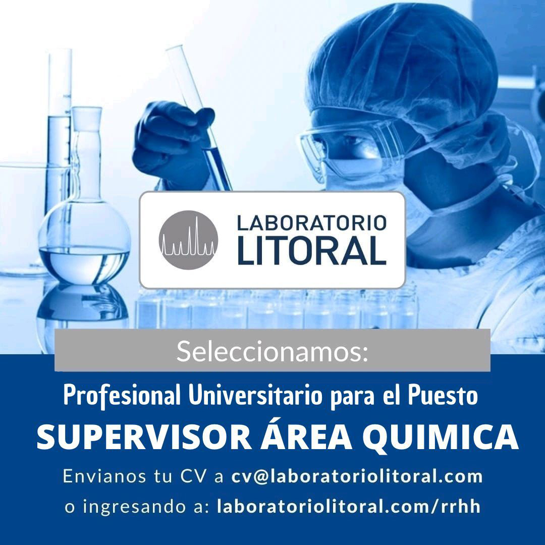 LabLitoral's tweet image. Laboratorio Litoral Selecciona Profesional Universitario para el Puesto: SUPERVISOR ÁREA QUÍMICA.

Ubicación: ALVEAR - SANTA FE
Envianos tu CV a cv@laboratoriolitoral.com o en nuestra web: laboratoriolitoral.com/rrhh
-
linkedin.com/jobs/view/3200…