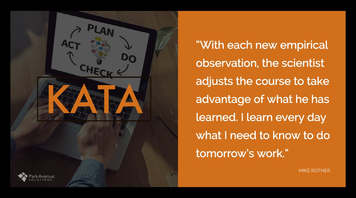 At the heart of #ToyotaKata is learning &amp; practicing #ScientificThinking ... instead of practicing one solution, we learn &amp; practice HOW to develop solutions so we can improve every day. 

#DoYouKata #Kata #ContinuousImprovement #GetBetterDaily