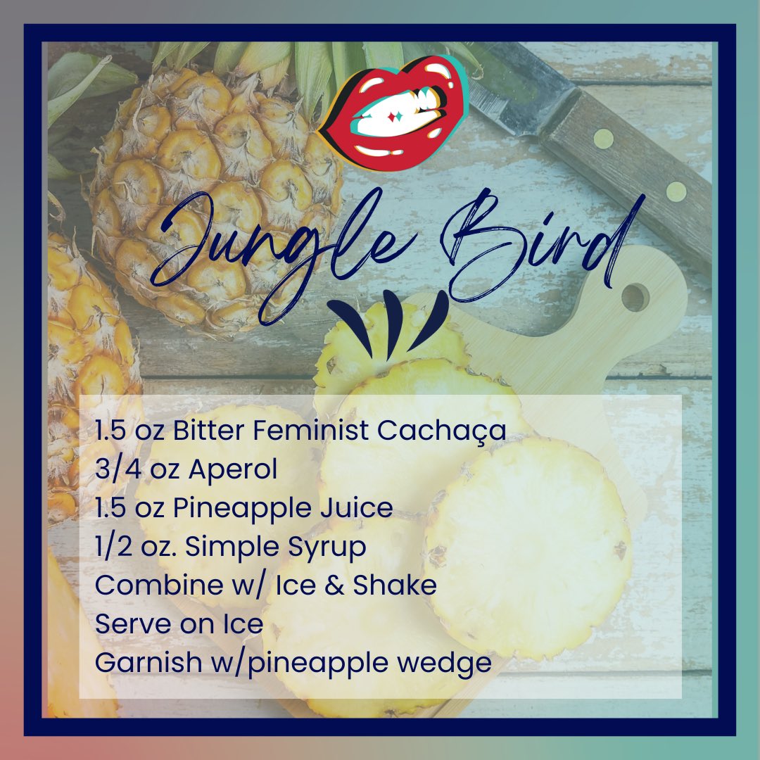 Monday nights are for cocktails🍹Sit back, sip and relax! 💅 #SelfCare #Recipe #Cachaça #BitterFeminist #HappyMonday