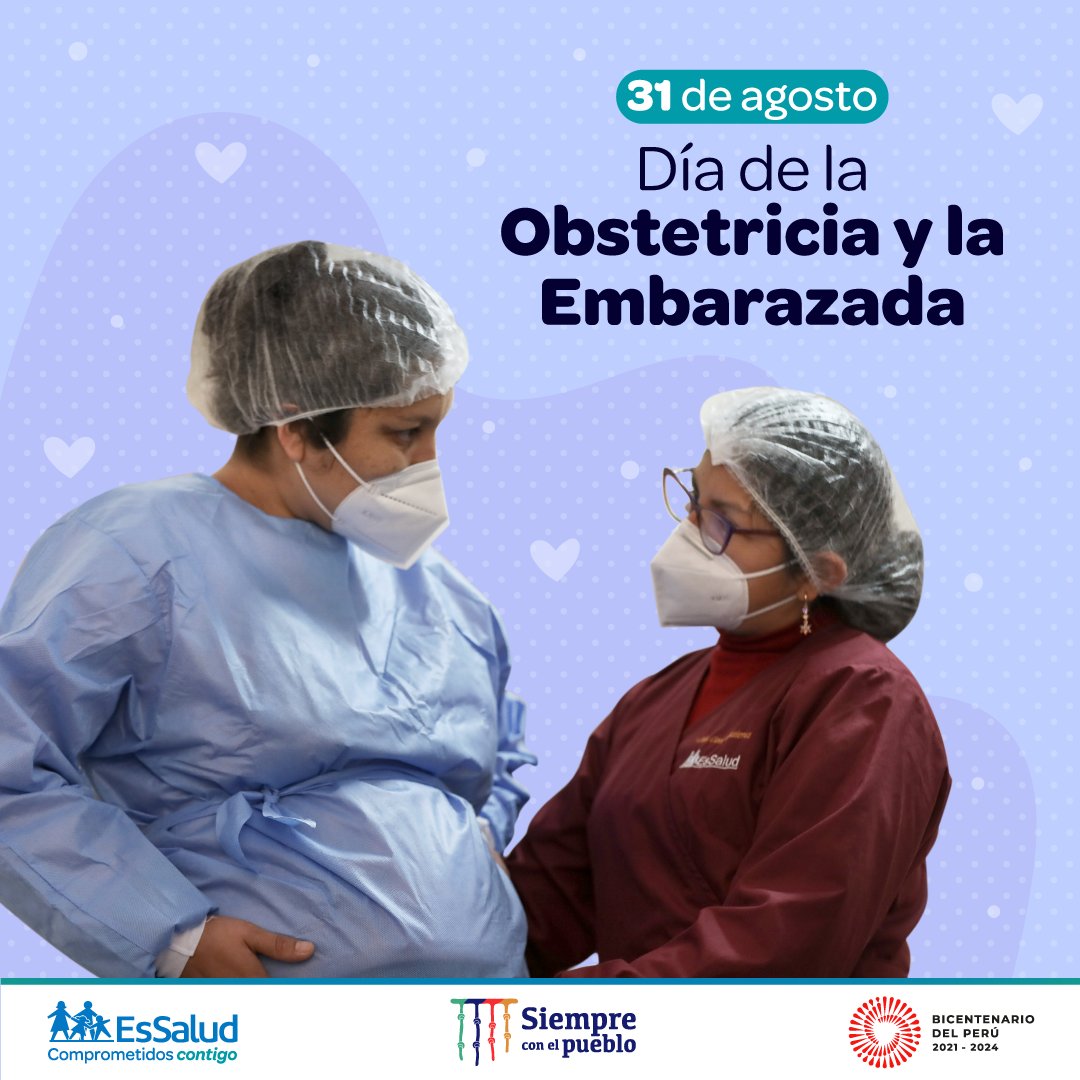 EsSaludPeru's tweet photo. #EsSaludEfemérides | 🗓️En el #DíaDelaObstetriciaylaEmbarazada se rinde homenaje a esta disciplina que cumple importantes funciones respecto a la salud de las embarazadas, madres y recién nacidos, realizando controles prenatales y postnatales. 
#EsSalud #ComprometidosContigo https://t.co/oT3FaecWhR