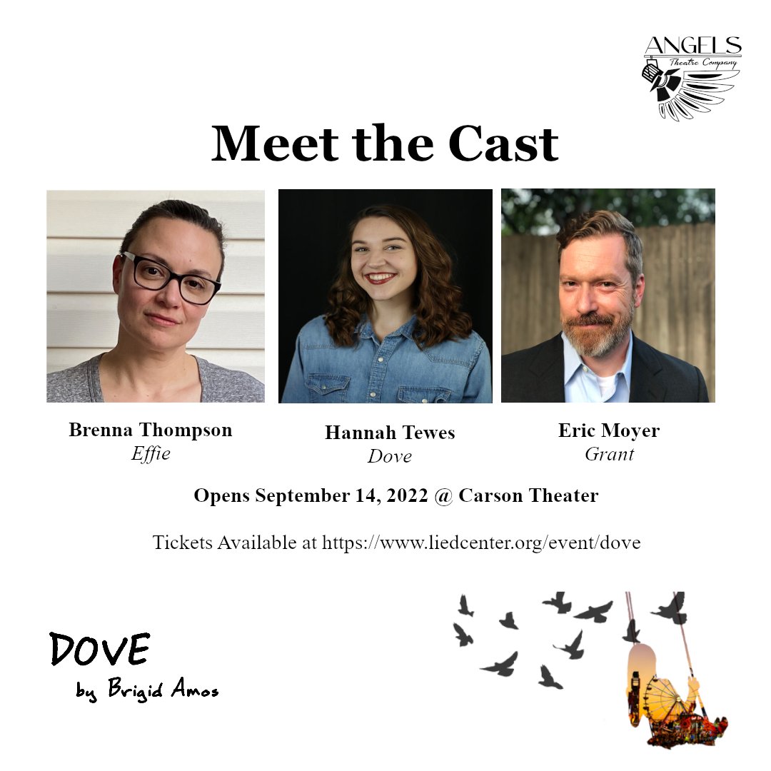 AngelsTheatre's tweet photo. Look at this CAST!

DOVE opens September 14, 2022 at the Carson Theater in the Lied Center for Performing Arts.  Dont Miss It!!
https://t.co/7KxPv4bral https://t.co/IMm9mVe0jr