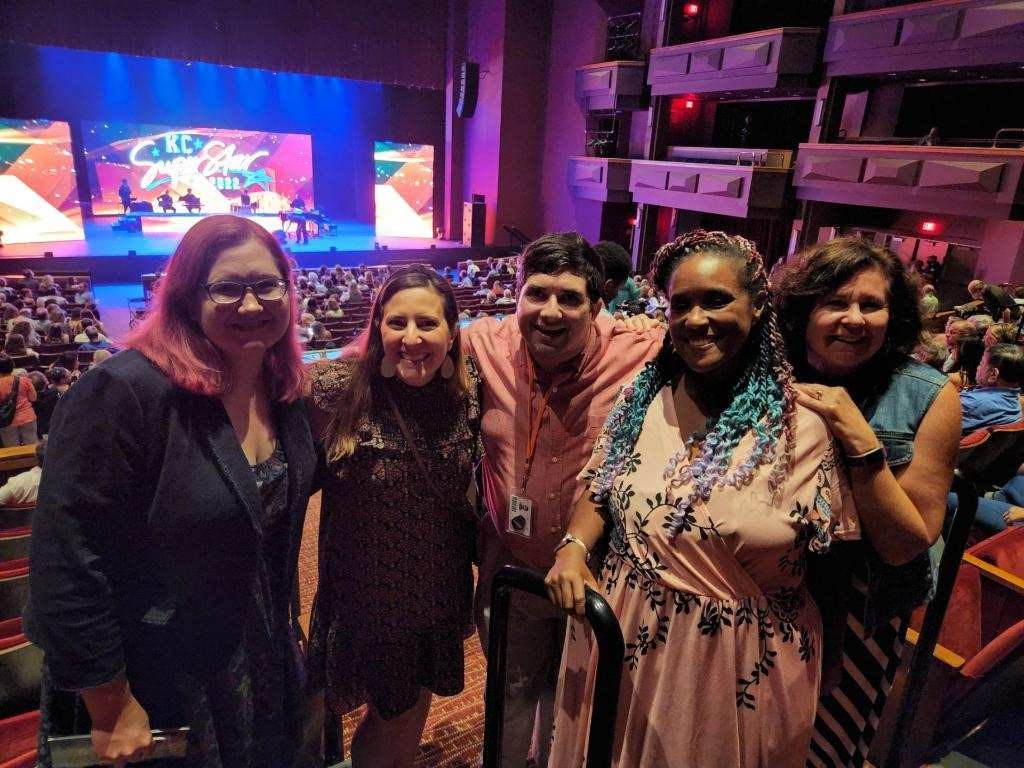 JFSKC's tweet photo. Several JFS staff members and friends attended the 2022 KC Superstar to support Michelle Cole who served as the KC Superstar co-chair. We want to congratulate Michelle, our friends at the JCC, and the amazing performers on an incredible event. #KCSuperstar #kansascity https://t.co/0FNXWGWh4E