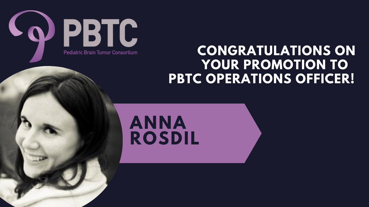 We are pleased to announce that Anna Rosdil MSN, RN, CCRP has been promoted to the role of PBTC Operations Officer. In this expanded role, Anna will manage operational and clinical trial activities within the Operations Core of the PBTC #Congratulations