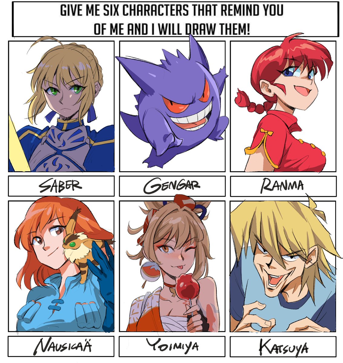 My 6 characters challenge! I love Katsuya! 