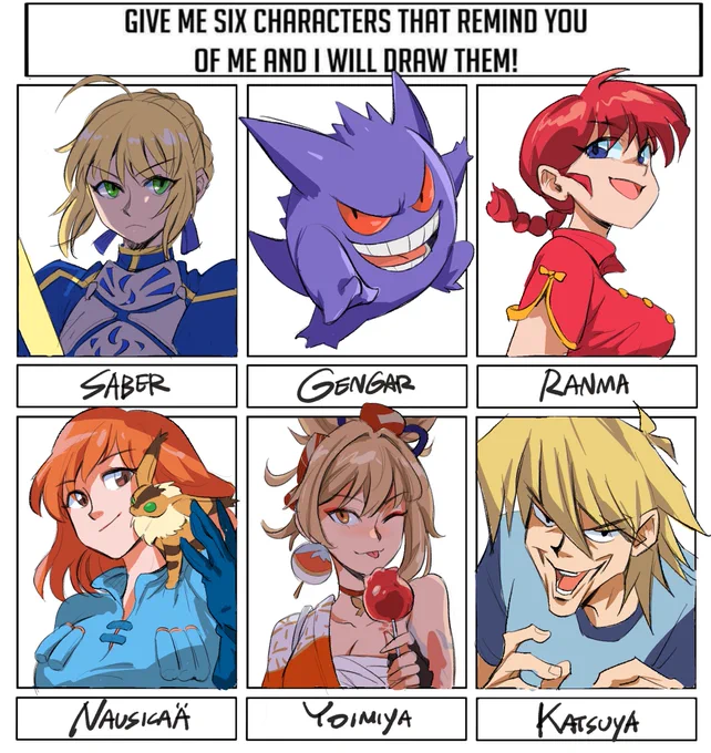 My 6 characters challenge! I love Katsuya! 