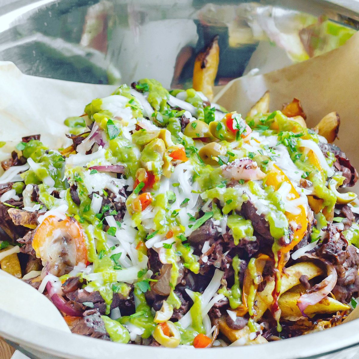 MameyMamiOC's tweet photo. We are open today from 10am-4pm. Try our Vegan Ropa Vieja Loaded fries. #loadedfries #veganfood #foodie #supportlocal #lgbtqownedbusiness https://t.co/y5LZQQX8N2