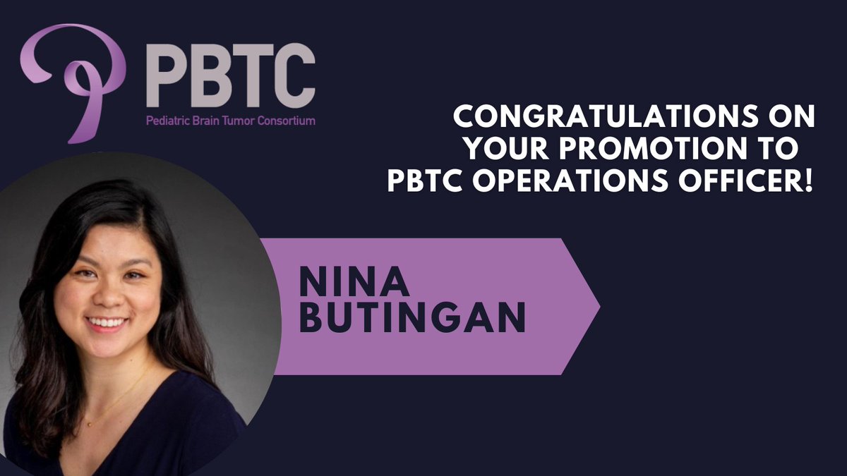 We are pleased to announce that Nina Butingan MBS, CCRP has been promoted to the role of PBTC Operations Officer. In this expanded role, Nina will manage operational and clinical trial activities within the Operations Core of the PBTC #Congratulations