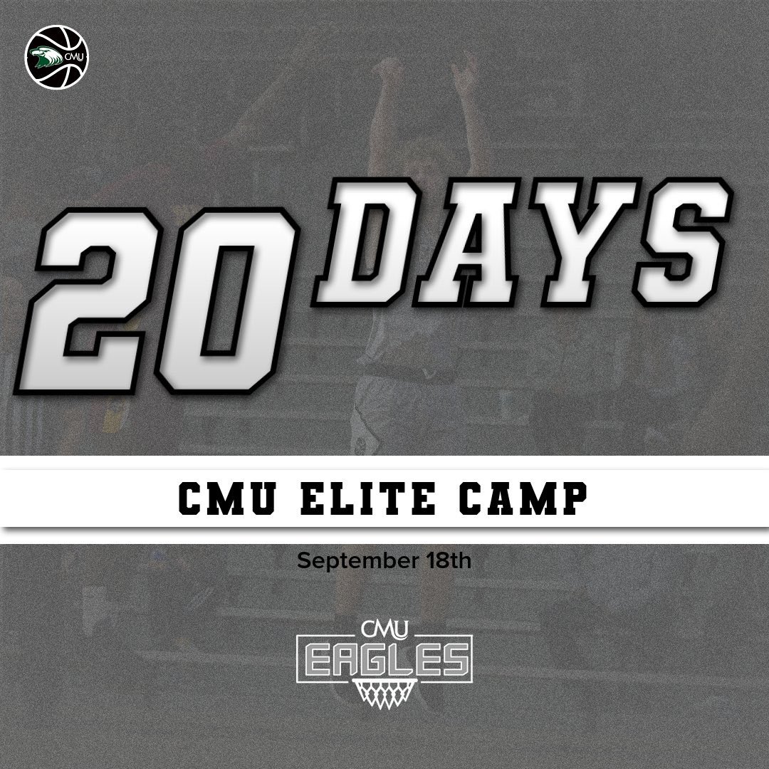 cmueaglesMBB's tweet photo. 2️⃣0️⃣ Days ‘till Elite Camp! 
https://t.co/pLh8vhRxcW https://t.co/FDuP9Z2AH7