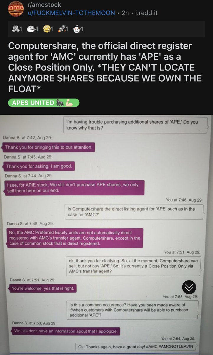 TiaBolt2's tweet photo. 👀 

#AMC #APE $AMC $APE
#AMCNEVERLEAVING 
#amcshortsqueeze 
#AMCDividend 
#AMCSTRONG 
#AMCSTOCK 
#ApeNotForSale https://t.co/og7tgfQ1My