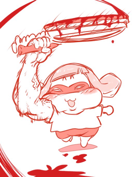 スプラ3製品版出たらちゃんとワイパー練習しようと思って描いたイカちゃん。 