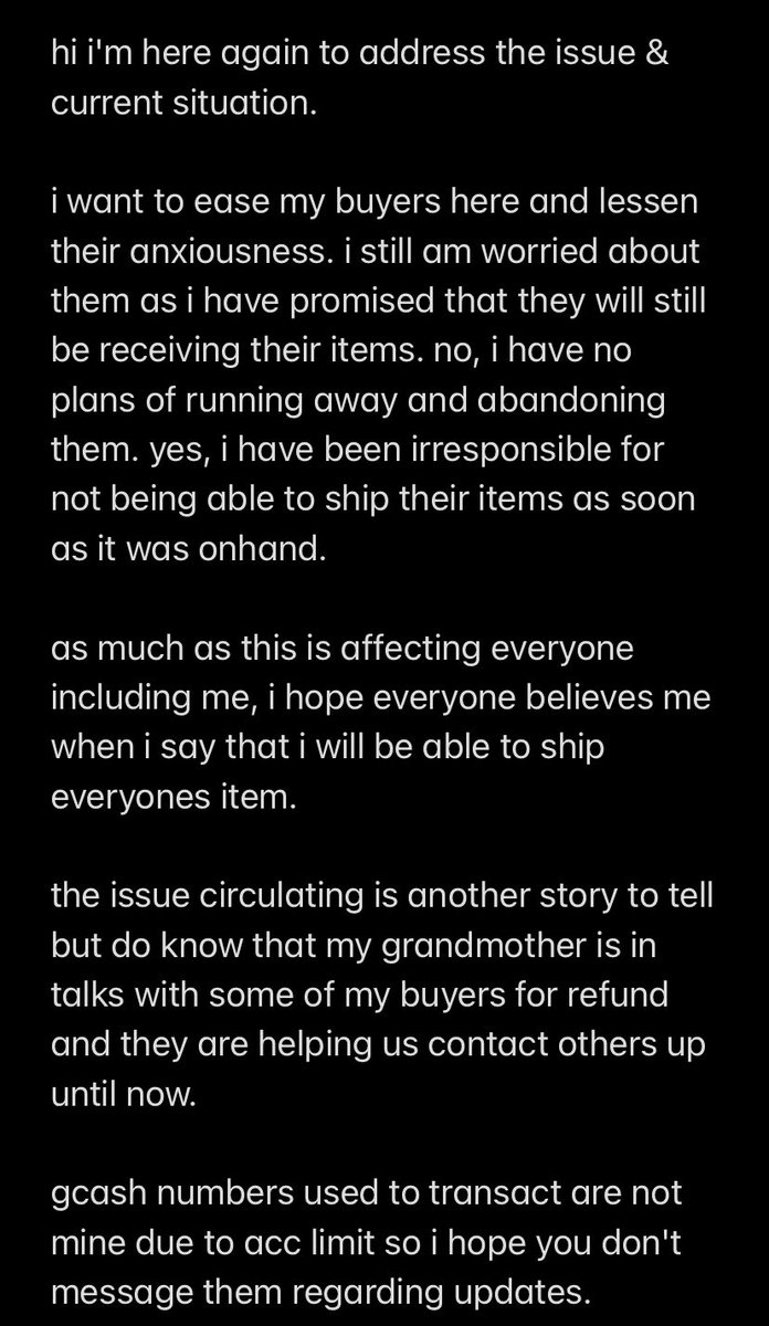 hrjmails's tweet photo. — please read. 

allow me to settle things in to my own matters. give me a last chance to settle them. my top priority is finishing all transactions and after, settling everythings that is needed to be settled. 

once again, thank you. https://t.co/RqqCRMblay