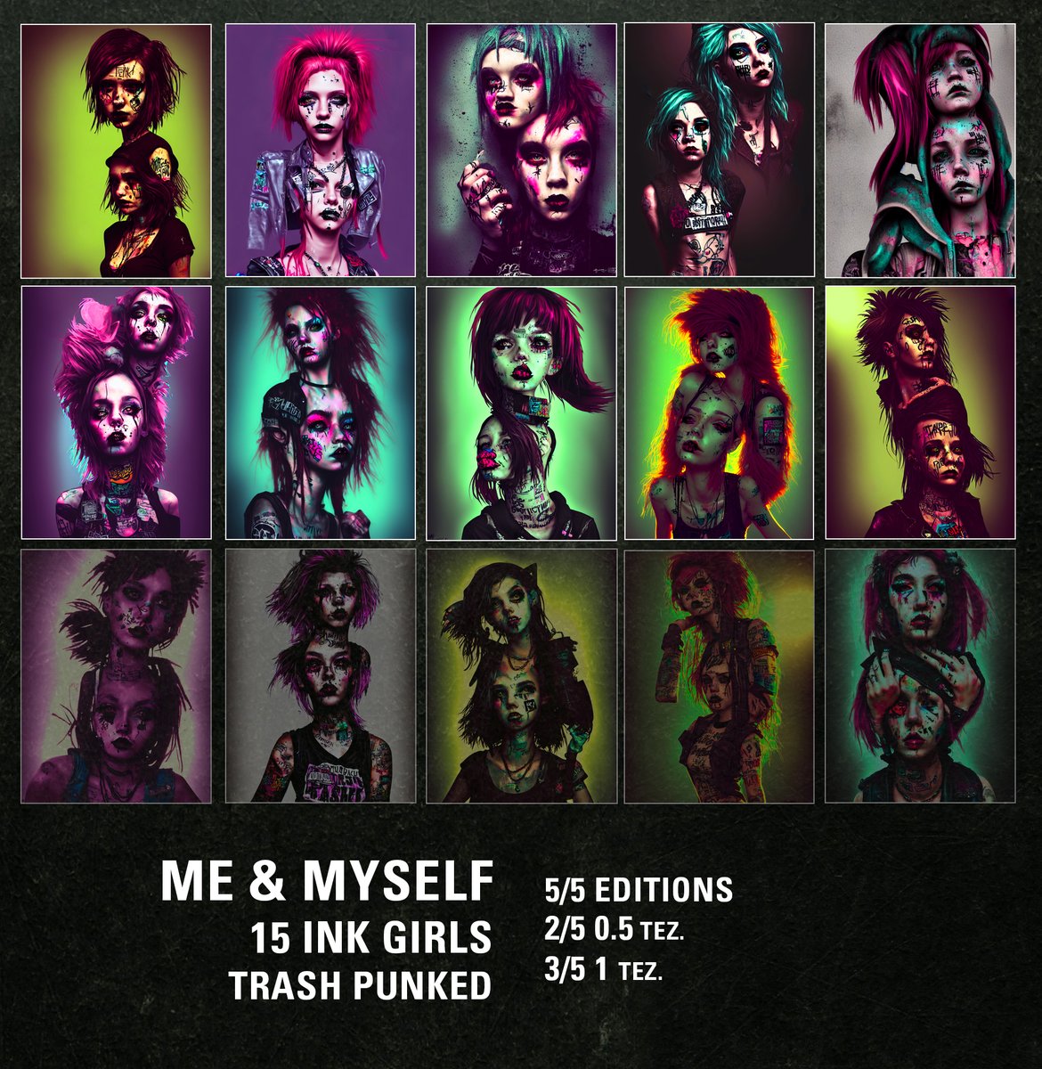 4leRamos's tweet photo. ME & MYSELF on
@objktcom
15 Ink girls // Trash punked
2/5 Ed 0.5 Tez
3/5 Ed 1 Tez
#tezoscollectors #tezos #nftcollectors #Punked #trashworld #NFTCommunity #AIart #AiArtwork #CleanNFT
Link Bellow ⬇️ https://t.co/2b1FpQn6DX