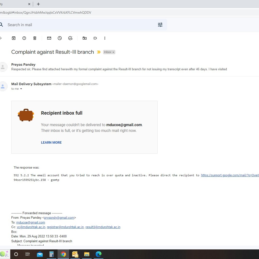 Pryspndy's tweet photo. Sir,
Kindly see that we are unable to file any formal complaint in Grievance Redressal Cell coz of the reason shown in image attached. With concerned department not doing their work and GRC being unreachable, how do we expect things to function in order @chkanwarpal @mdurohtak https://t.co/KanFQKUaAd