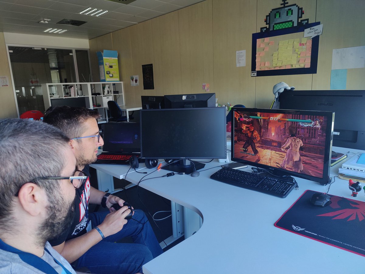 Cereal_Games's tweet photo. Because not everything is work and today is #GamersDay... 😃 
Wanna play a bit with us? 😎🤼

(Don't be fooled... Unfortunately, #IndieDevs have much less time to play #ideogames than people imagine. Just look at the happy face of this two enjoying the moment! 😂) 

#GamesLovers https://t.co/qk1NfxGyaB