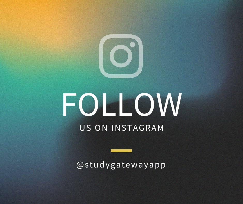 Study Gateway is officially live on Instagram!🎉🎉
Head on over and follow us today!