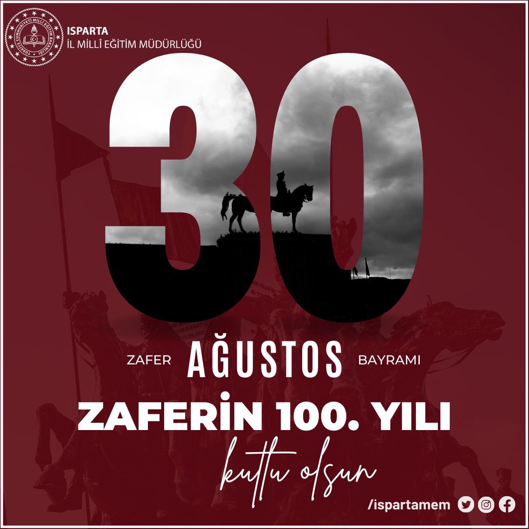 30 Ağustos Zafer Bayramımız Kutlu Olsun.
#30AğustosZaferBayramı

<a href="/tcmeb/">Millî Eğitim Bakanlığı</a> <a href="/ErhanBaydur1/">Erhan Baydur</a>
