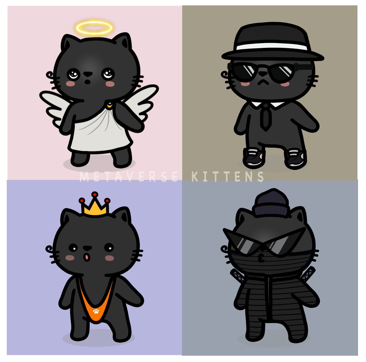 Black cats are too cute to symbolize bad luck.  In fact, they are a symbol of cool.😎 #NFTs #NFTProjects