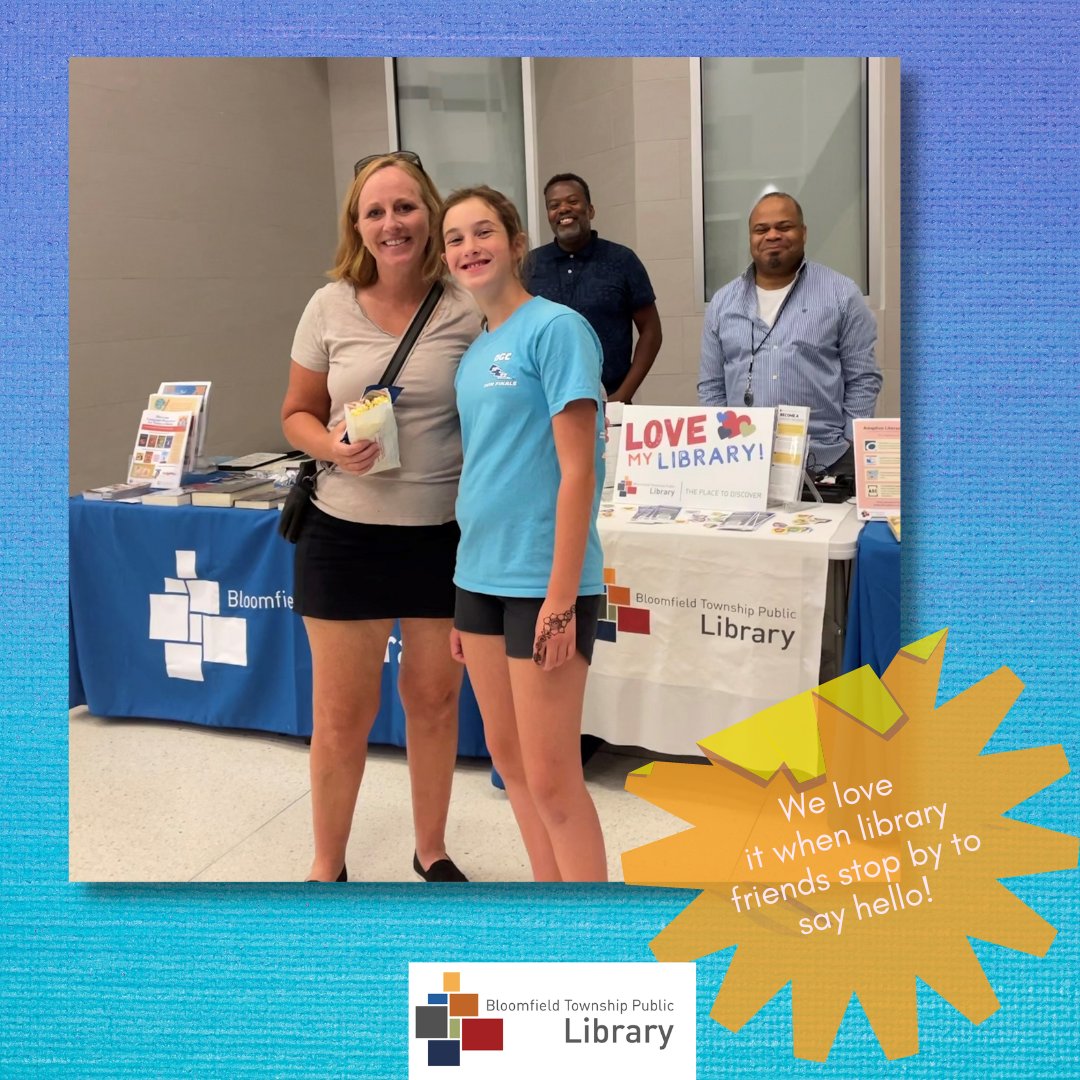 BTPL_MI's tweet photo. The library was invited to the 2nd Welcome Back to Bloomfield Hills Schools Celebration on Thursday, August 25 organized by the PTO. It is a true delight to meet new students and their families and to say hello to the ones we already know! #BTPL #BackToSchool #BHSchools https://t.co/Urg7kR6zEL