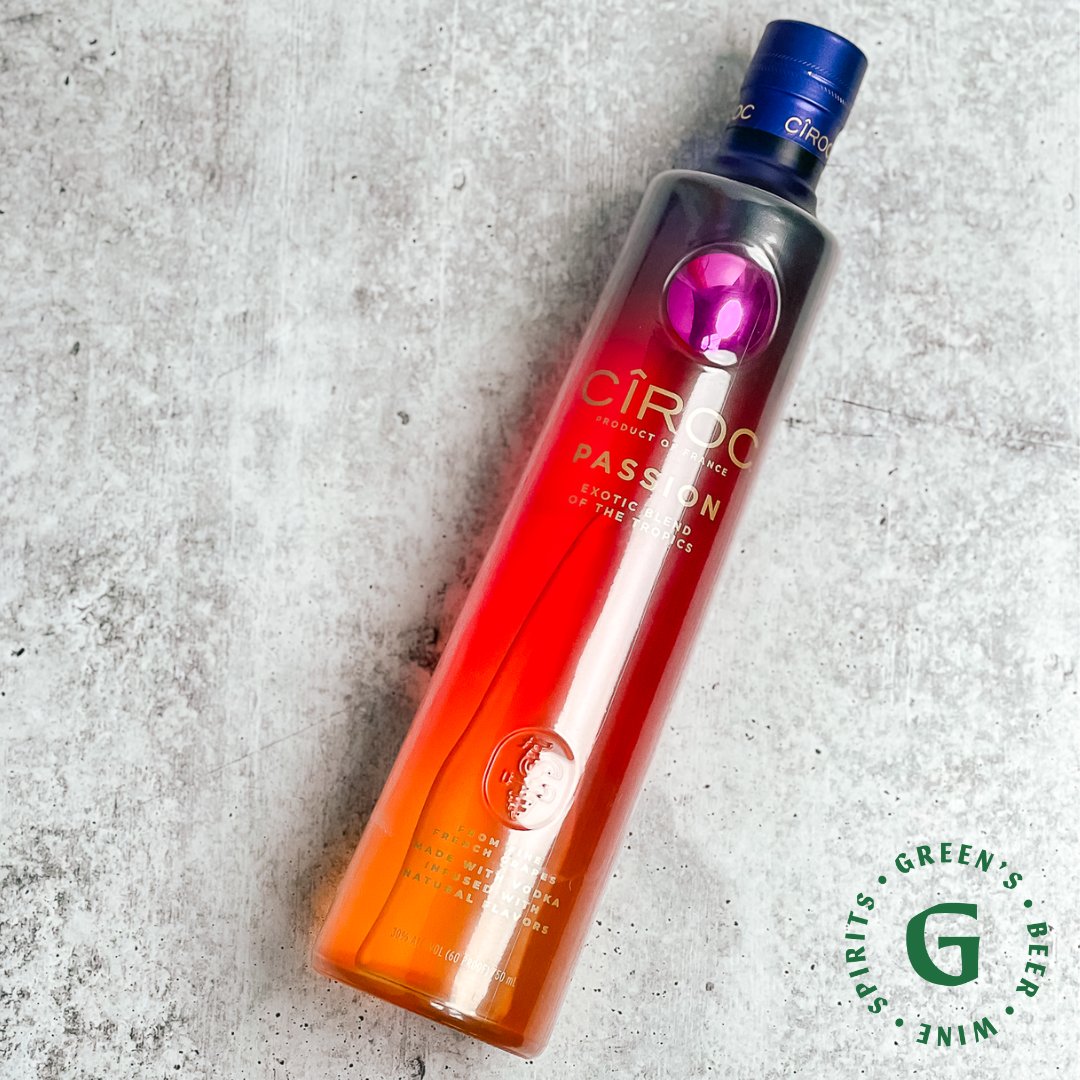 Have you tried Cîroc Passion Vodka?🍹

CÎROC PASSION is infused with an exotic blend of distinctive flavors, inspired by the tropics. Subtle notes of pineapple, mango, citrus &amp; hibiscus result in a taste experience that is lusciously different &amp; smooth. Find it at Green's!
