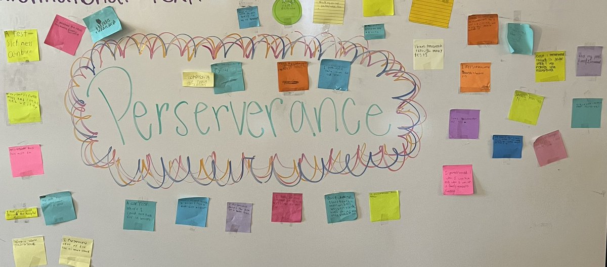 Our word in this unit is Perseverance. We loved talking about this word and writing something on a sticky not that we have persevered through! I can’t wait to persevere this school year with these awesome students. <a href="/BBCMES/">BBCES</a>