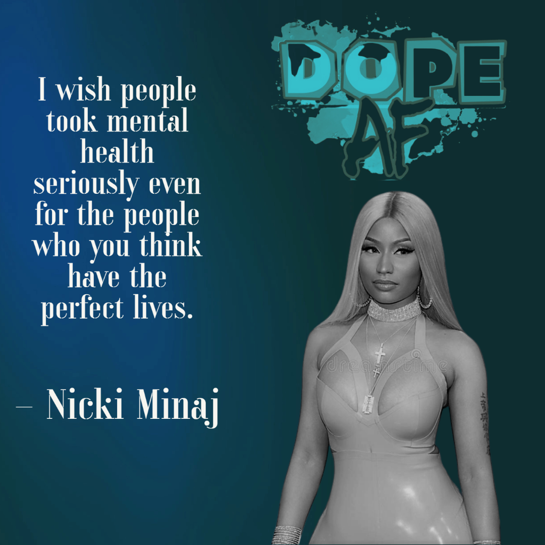 bdopewater's tweet photo. People are using their platform to shout to the world that it's time to take #mentalhealth seriously. 

Let's prop out @NICKIMINAJ for using her platform last night at @MTV 's @vmas to talk about #MentalHealthAwareness That's #dopeaf

#bdope #MentalHealthMatters #NickiMinaj https://t.co/KDqrn8r6tY