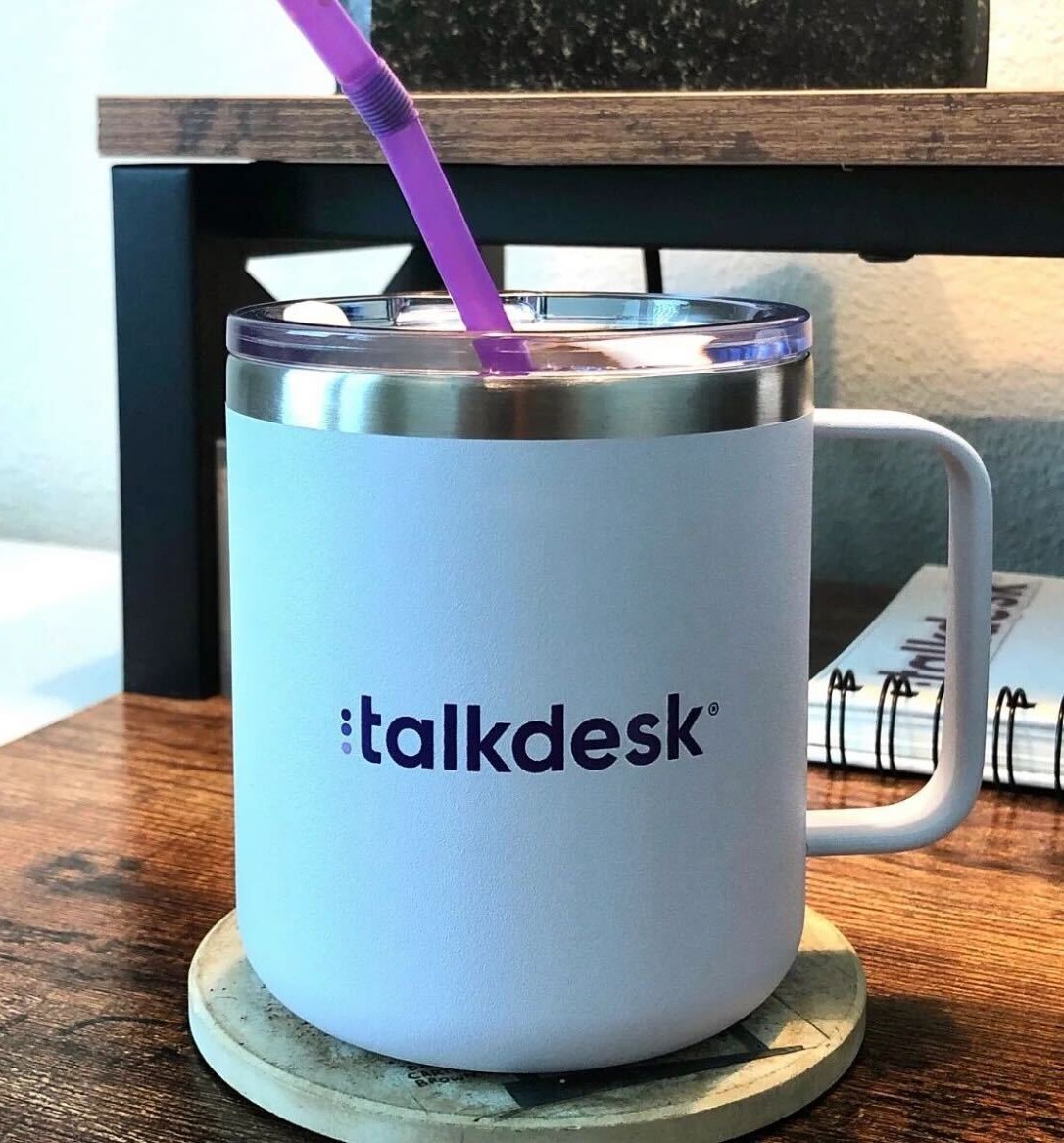 Talkdesk's tweet photo. Monday, we meet again. ☕ What's filling your cup this week? 💜 #lifeattalkdesk https://t.co/lXsBzYc5sC