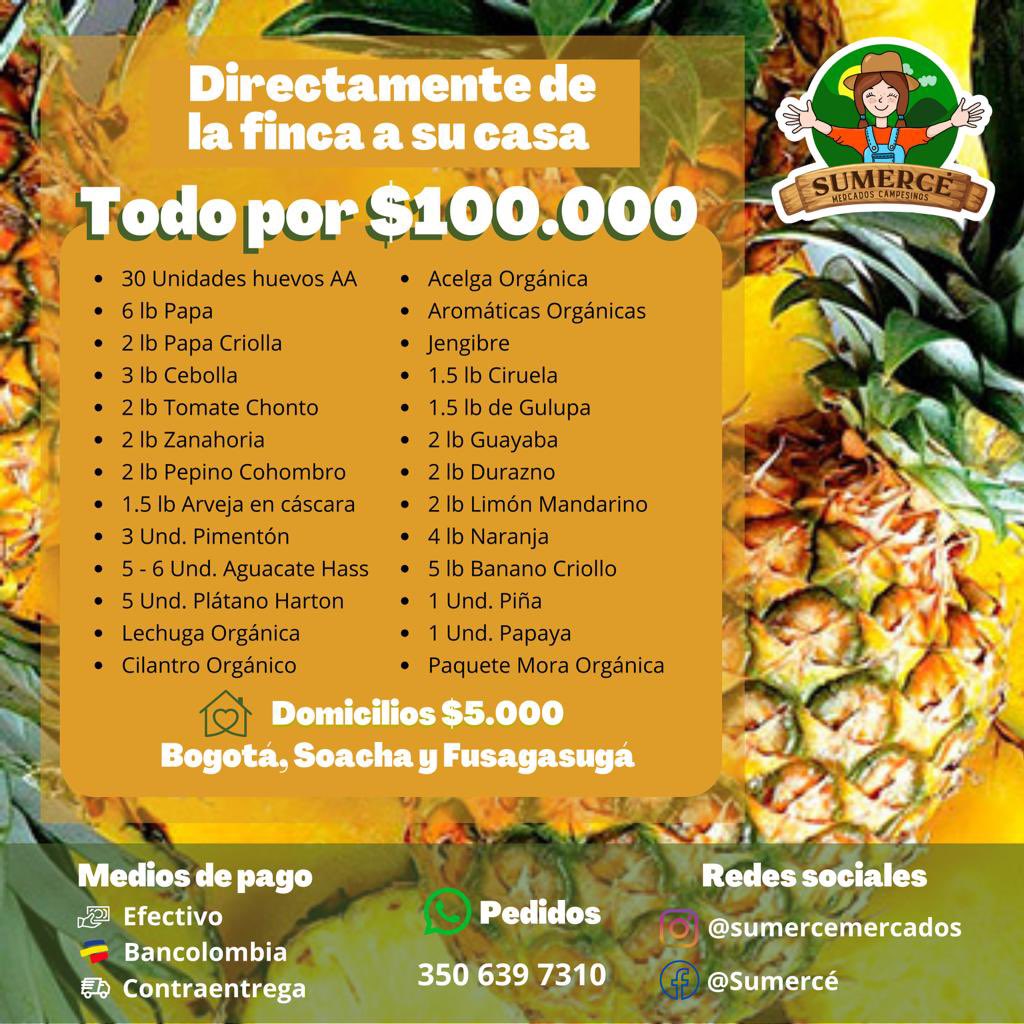 Nicholls_C_'s tweet image. Oigan, miren que me encontré este mercadito campesino en el que le dan a uno todas esas cosas por 100 mil. Ya pedí el mío, cuando llegue les cuento.