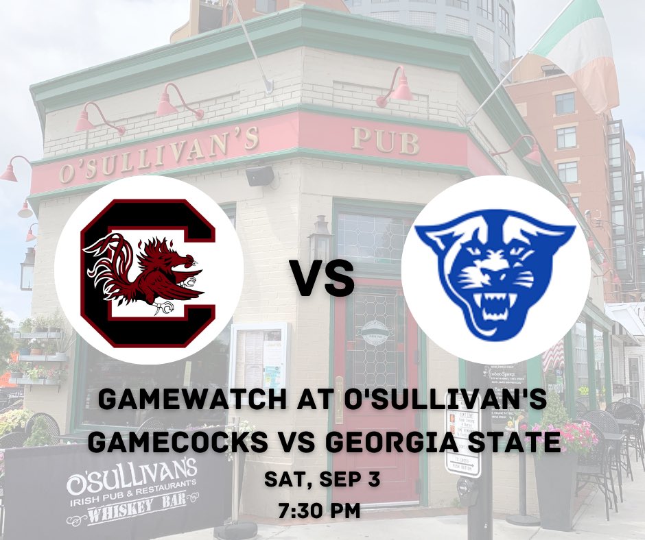 DCGamecocks's tweet photo. Join us this weekend at either Atlas or O’Sullivan’s to kickoff the Gamecock season! https://t.co/fwc3dsUdcX