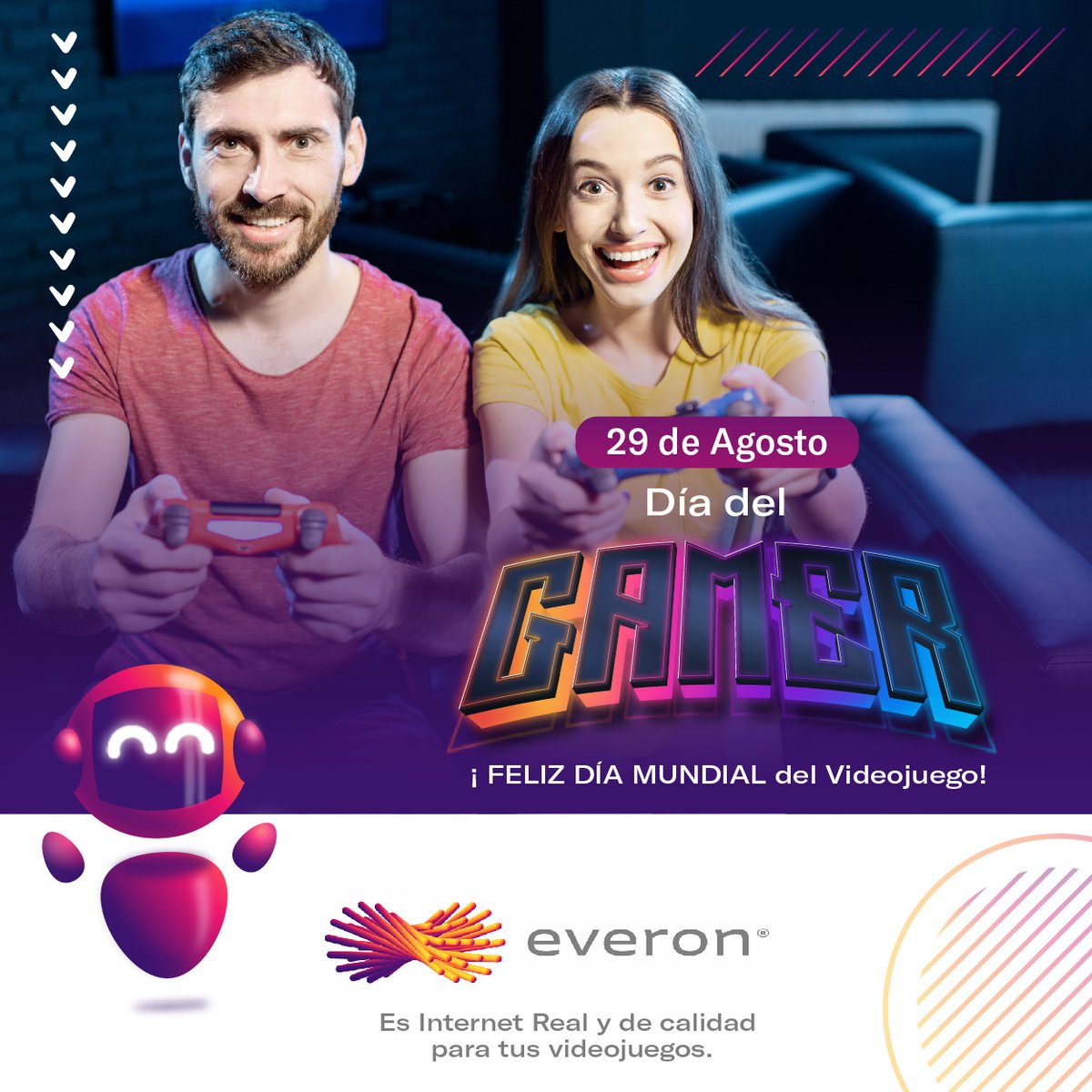 everonarg's tweet photo. 29 de Agosto - 
Feliz día mundial del Gamer 🎮

#Everon es #InternetReal y de Calidad para tus videojuegos! 🚀 https://t.co/2u27X5uRDf
