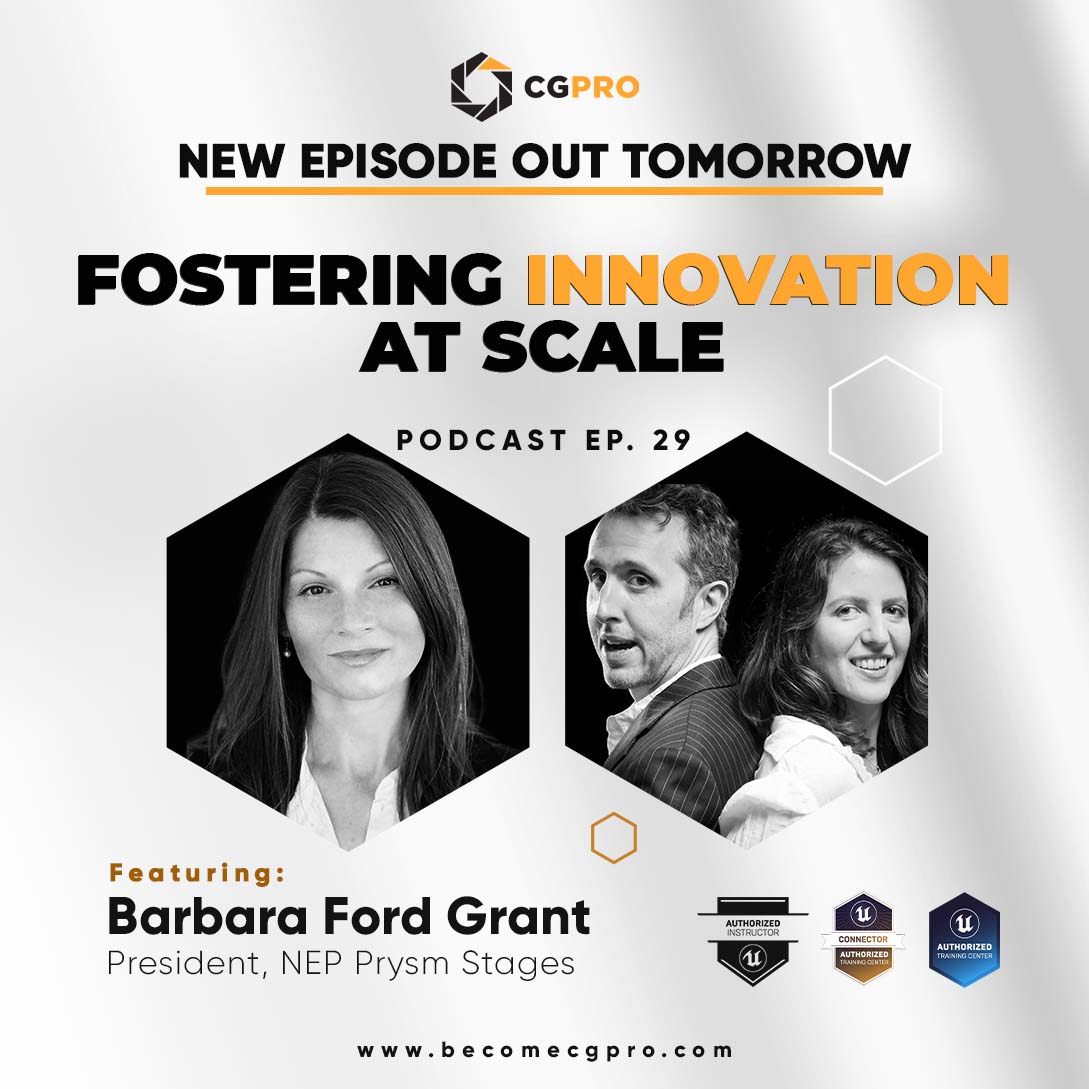 BecomeCGPro's tweet photo. Can a company retain its creative spirit as it grows? Here to tell us how it’s done is this week's guest, Barbara Ford Grant.

RSVP here for upcoming CG Pro Podcasts: https://t.co/YT8KyuZfSq

#virtualproduction
#cgpro
#innovation https://t.co/sxYSLx27xi