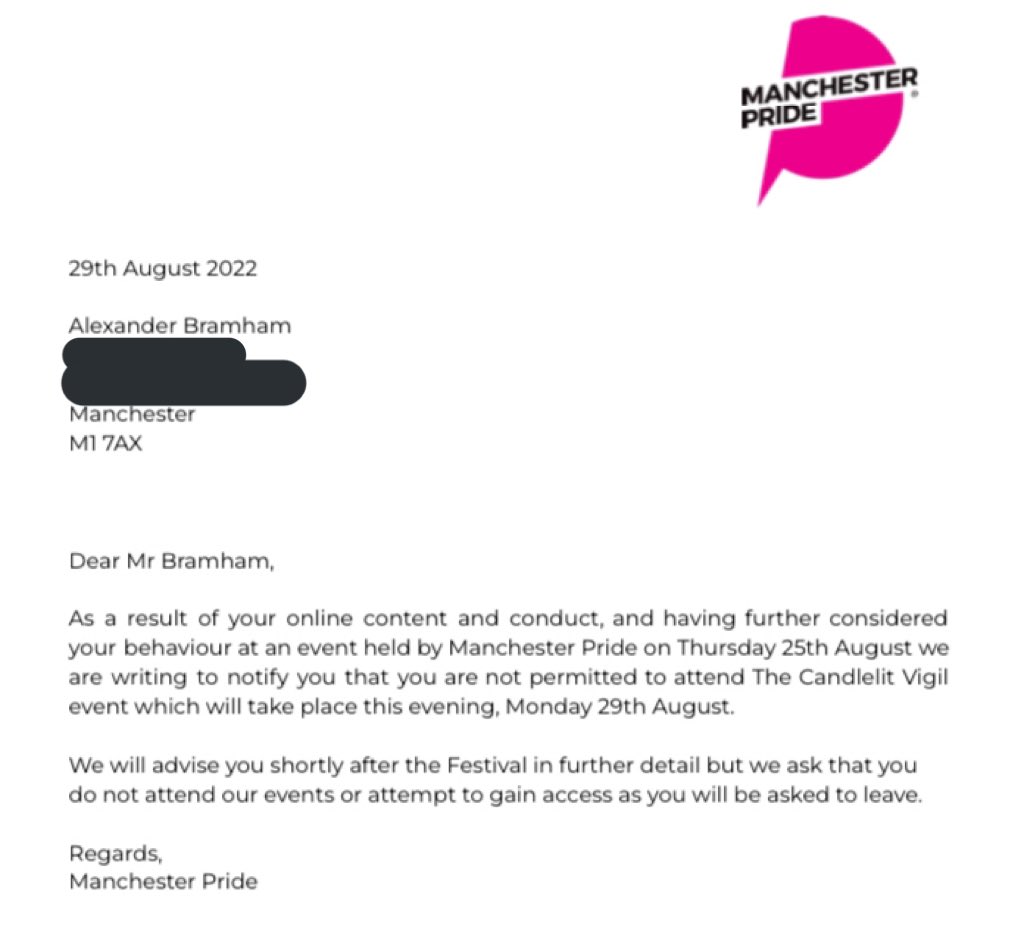 BramhamAlex's tweet image. 🏳️‍🌈 @ManchesterPride sent a letter.
Banned from @GeorgeHouseTrst HIV vigil for being the wrong type of gay.
Forbidden entry to the park I volunteer to maintain. Where the statue of my hero Alan Turing stands.
I cannot light a candle in mourning.

There is no gay pride here. 🕯