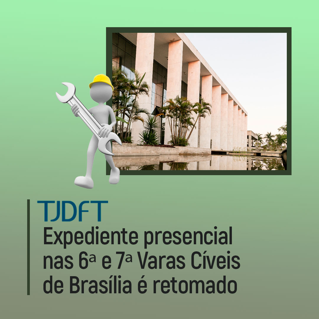 TJDFToficial's tweet photo. #TJDFTInforma
⚠️O expediente presencial nas 6ª e 7ª Varas Cíveis de Brasília voltou à normalidade após a conclusão dos serviços de manutenção predial. https://t.co/lZUPpnlYNb