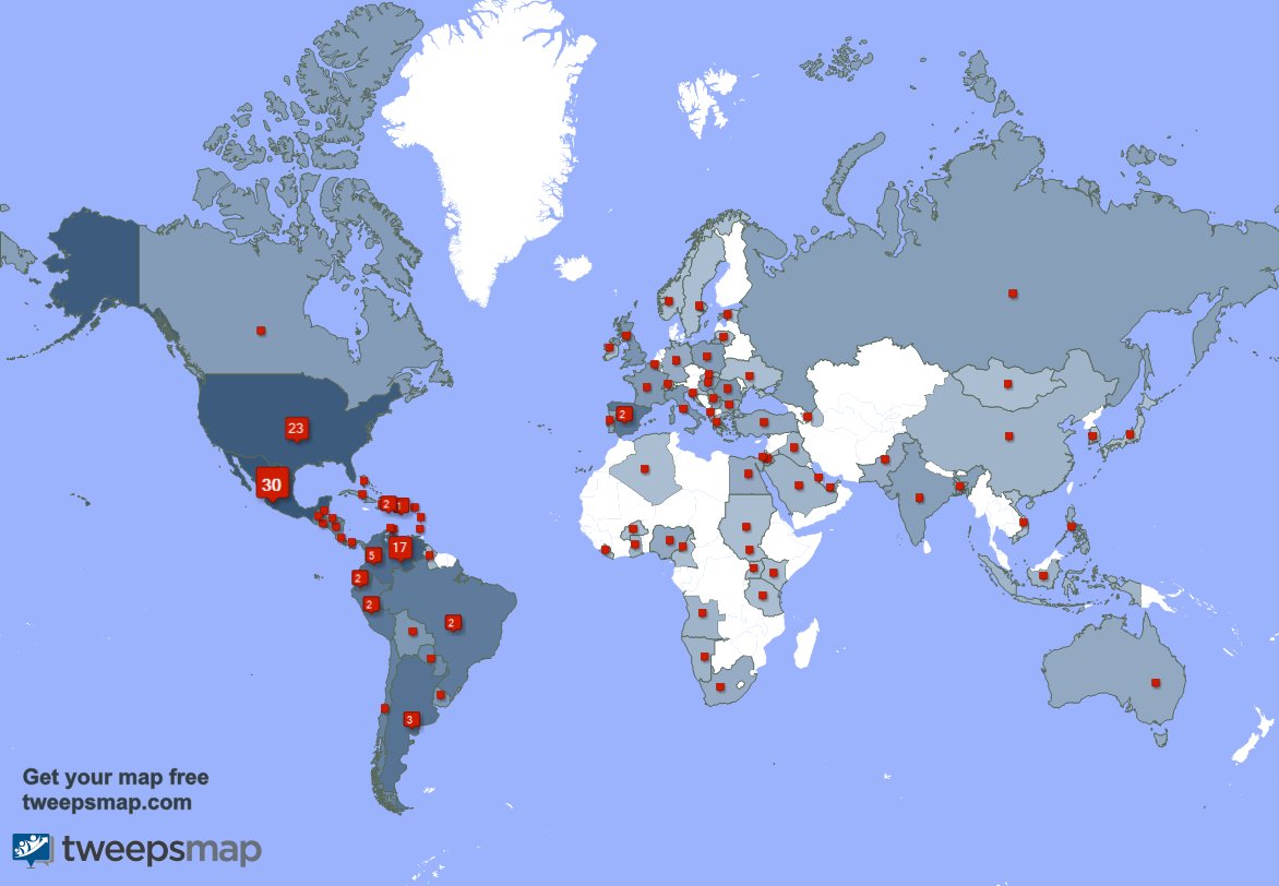 I have 3 new followers from USA, and more last week. See tweepsmap.com/!alepalomera