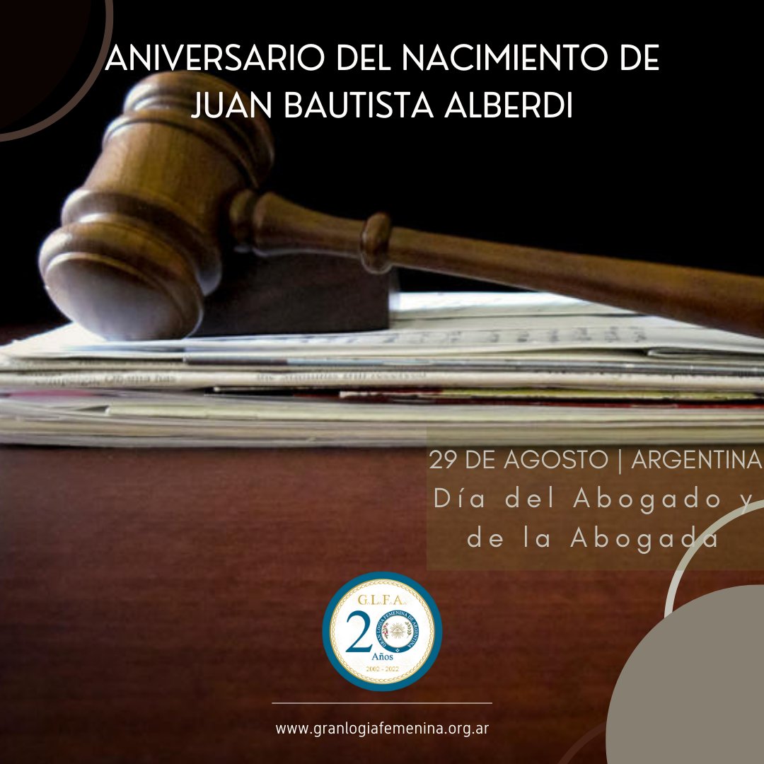 GlfaOficial's tweet photo. Hoy es el Dca del #Abogado en conmemoración a J.B. Alberdi, masón, abogado y pensador argentino.
Muchas y muchos abogados libran verdaderas batallas con la Ley en la mano nada más que por amor a la Humanidad y la Justicia.
¡Por ellos! #GLFA 🇦🇷 #GranLogiaFemenina 🌿 #Masonería 📐 https://t.co/hPJjjwzjPa