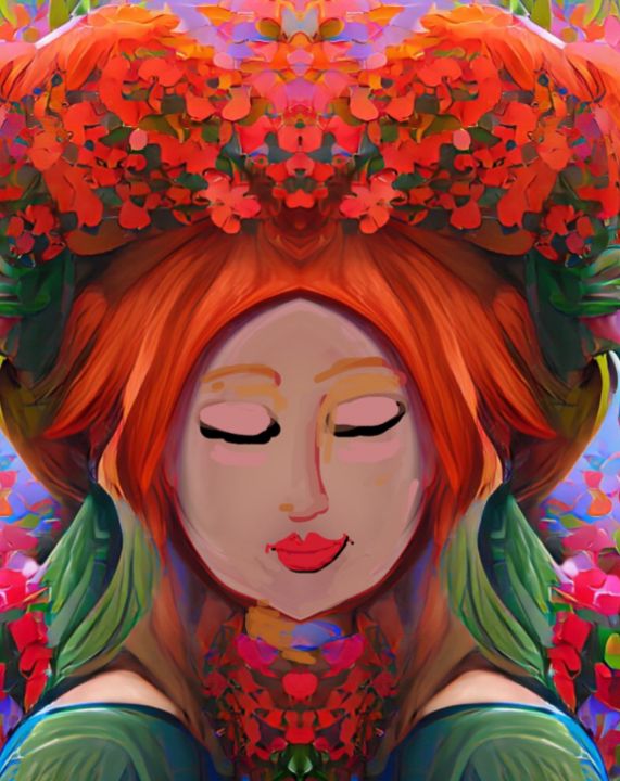 elanoue's tweet photo. Featured Art of the Day: "Redhead Flower Lady". Buy it at: https://t.co/rAyRouwne5 https://t.co/vWvO8aVC8t