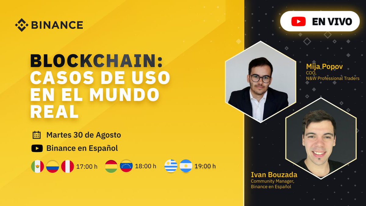Mañana estaremos dando un webinar con los amigos de <a href="/BinanceES/">Binance España</a> sobre blockchain aplicado al mundo real. Lindo momento para compartir con la comunidad 🙌🙌
youtube.com/watch?v=lNe6c1…