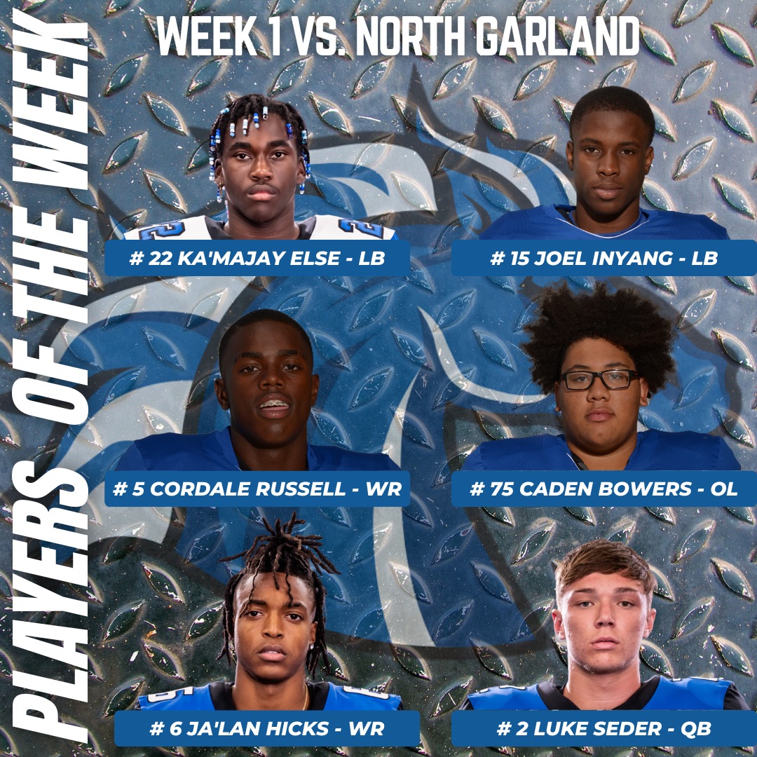 NM_StallionFB's tweet photo. Congrats to our Week 1 Stallion Players of The Week: 
@SederLuke @UCantguard5 @cadenbowers75 @Tx_Inyang @HicksJalan https://t.co/i3niPGKyWr