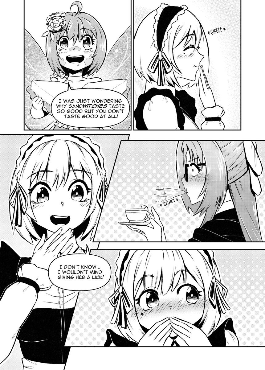WitchyDev's tweet photo. Page 4 of 6 of the manga! Things are getting spicy 🌶 (Read left to right) Scene is from  https://t.co/cyanpingZV a #visualnovel released for #sunofes #vndev #IndieGameDev https://t.co/X77xVTtudR