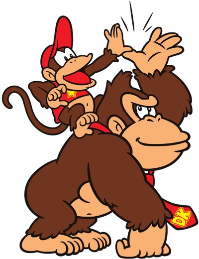 jensenbellamy's tweet photo. okay so donkey kong is an ape (has no tail). diddy kong is a monkey (has a tail). but they’re related. pls explain @NintendoAmerica https://t.co/Thf8Ng6QKt