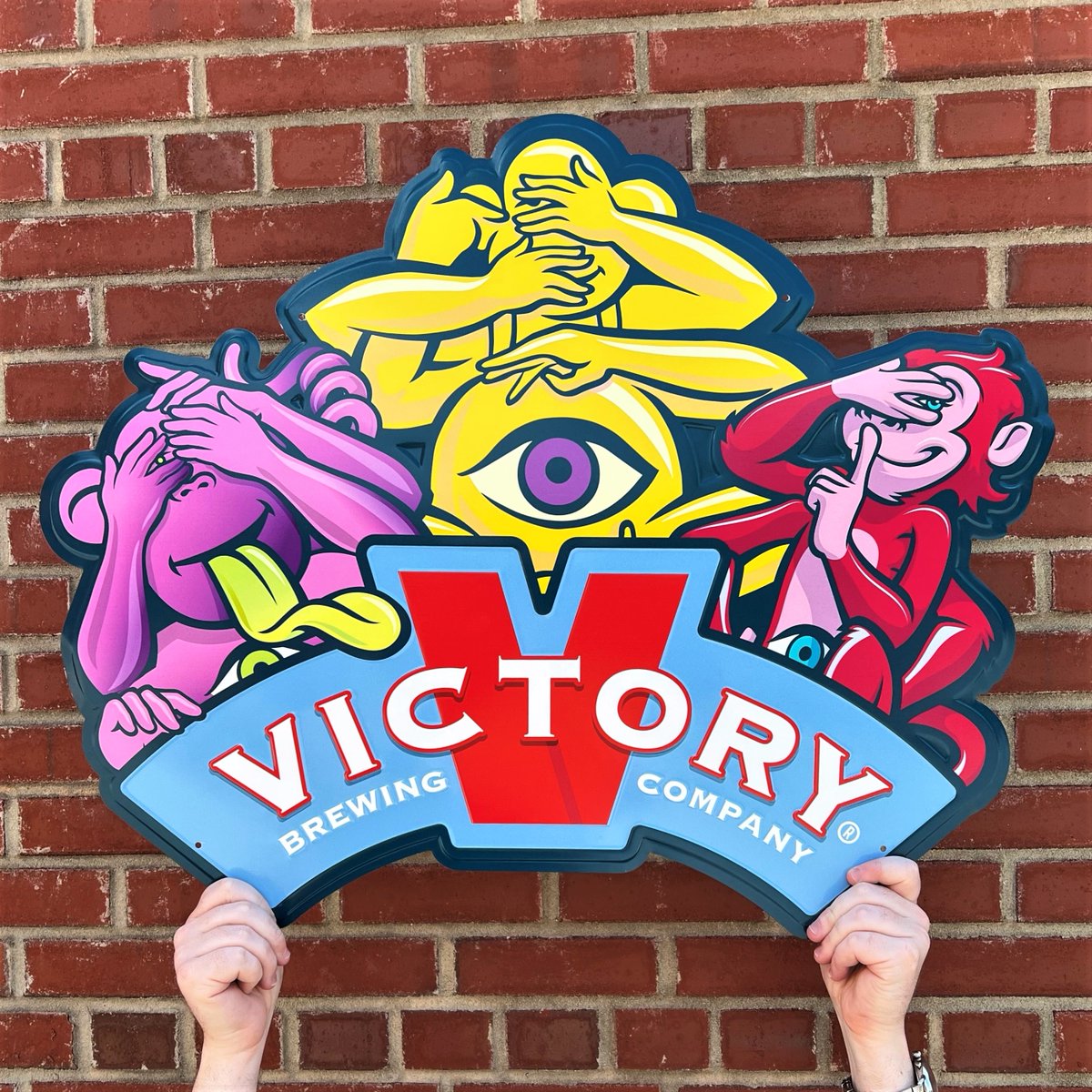VictoryBeer's tweet photo. GIVEAWAY! Head to our Instagram @victorybeer for a chance to win this EXCLUSIVE Victory Monkeys aluminum wall sign. We'll pick 3 winners! Want more chances to win sweet Victory Monkeys merch? Head to https://t.co/VzlF1b9pvc & join the Monkey Crew! #TasteVictory #ItsMonkeyTime https://t.co/nEnaVeNAc4
