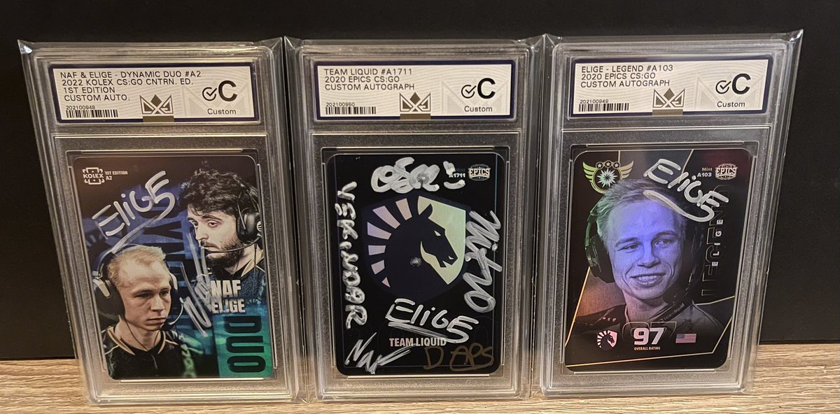 Joker55743's tweet photo. To celebrate the Top 5 HLTV Ranking of @TeamLiquidCS for a Long time π₯
Here are more beautiful graded Cards from @crowngrading π€©
My personal favourite is the A2 @EliGE / @NAFFLY Dynamic Duo π₯π
@KolexGG
#EpicsGG #KolexGG #CSGO #eSports #TradingCards #LETSGOLIQUID https://t.co/wT8Rr2YHqo
