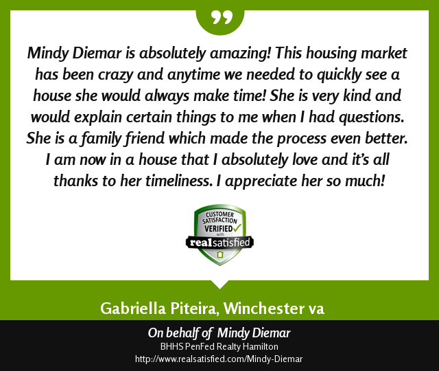 I'm always humbled by the kindness of my clients. Thank you. realsatisfied.com/Mindy-Diemar via @realsatisfied