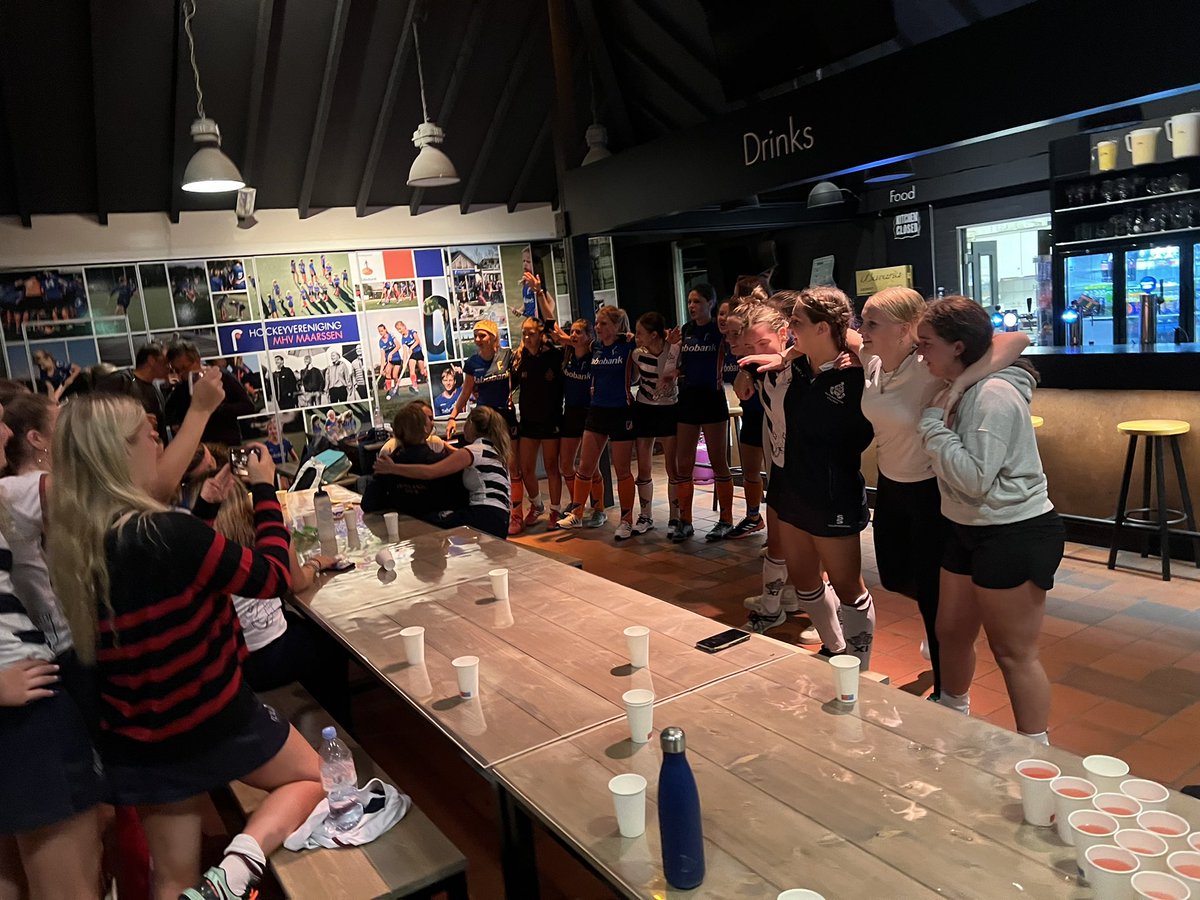 MCol_Hockey's tweet photo. One game down against a strong @MHVMaarssen team, ended up on the wrong side of the scoreline but team bonding at an all time high! Treated to pre and post match karaoke… 
#downbutnotout #wegoagain #losingislearning https://t.co/iogvlbG3Wi