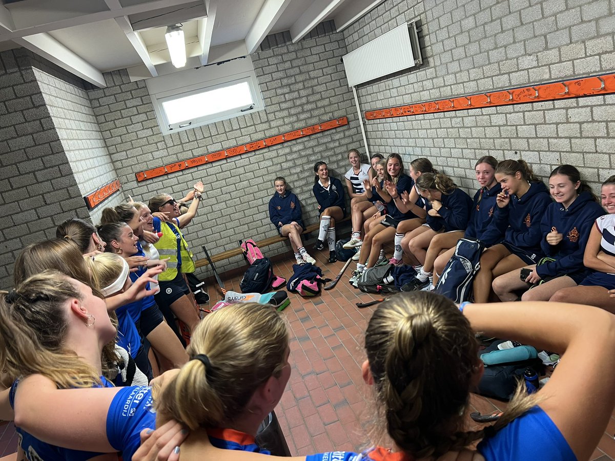 MCol_Hockey's tweet photo. One game down against a strong @MHVMaarssen team, ended up on the wrong side of the scoreline but team bonding at an all time high! Treated to pre and post match karaoke… 
#downbutnotout #wegoagain #losingislearning https://t.co/iogvlbG3Wi